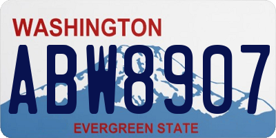 WA license plate ABW8907