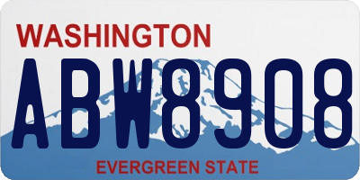 WA license plate ABW8908