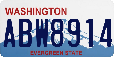 WA license plate ABW8914