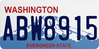 WA license plate ABW8915