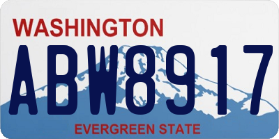 WA license plate ABW8917