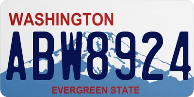 WA license plate ABW8924