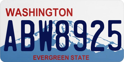 WA license plate ABW8925