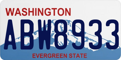 WA license plate ABW8933
