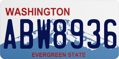WA license plate ABW8936