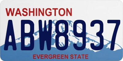 WA license plate ABW8937
