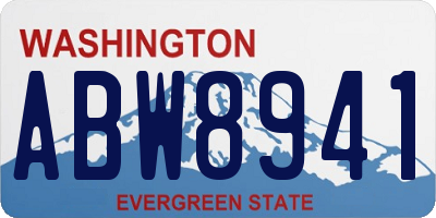 WA license plate ABW8941