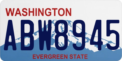 WA license plate ABW8945