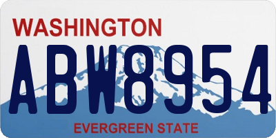 WA license plate ABW8954