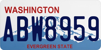 WA license plate ABW8959