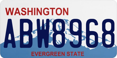 WA license plate ABW8968