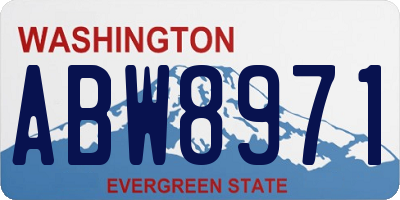 WA license plate ABW8971