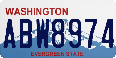WA license plate ABW8974