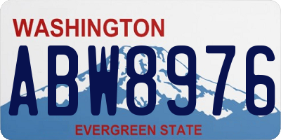 WA license plate ABW8976