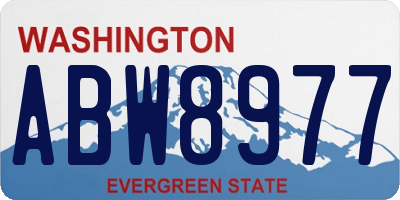 WA license plate ABW8977