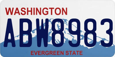 WA license plate ABW8983