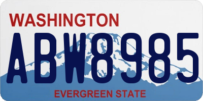 WA license plate ABW8985