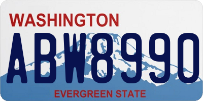WA license plate ABW8990