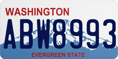 WA license plate ABW8993