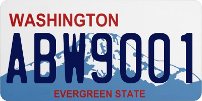 WA license plate ABW9001