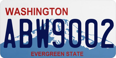 WA license plate ABW9002