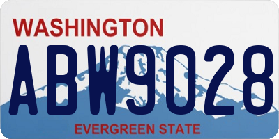 WA license plate ABW9028