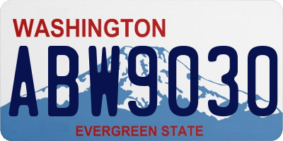 WA license plate ABW9030
