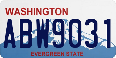 WA license plate ABW9031