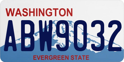 WA license plate ABW9032