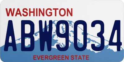 WA license plate ABW9034