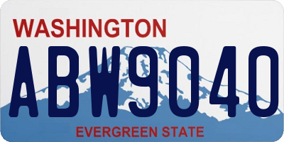 WA license plate ABW9040
