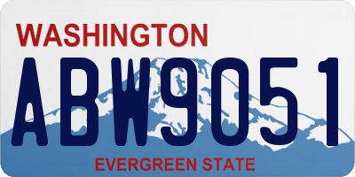 WA license plate ABW9051