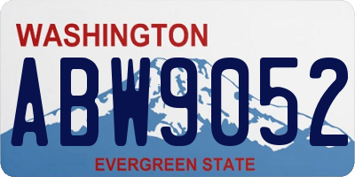 WA license plate ABW9052