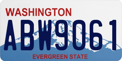 WA license plate ABW9061
