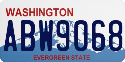 WA license plate ABW9068
