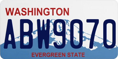 WA license plate ABW9070