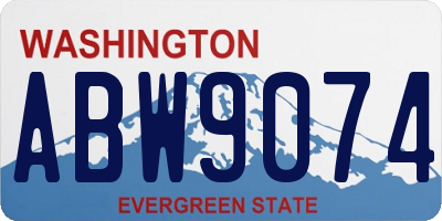 WA license plate ABW9074