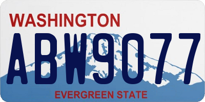 WA license plate ABW9077