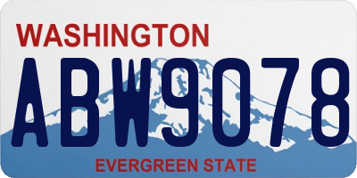 WA license plate ABW9078