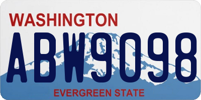 WA license plate ABW9098