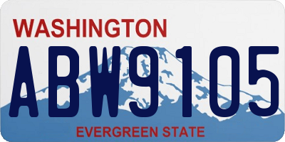 WA license plate ABW9105