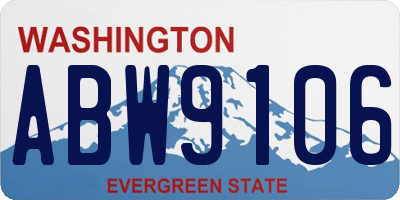 WA license plate ABW9106