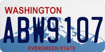 WA license plate ABW9107