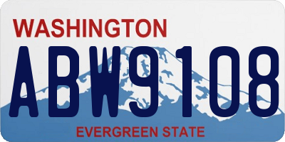 WA license plate ABW9108