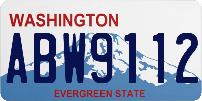 WA license plate ABW9112