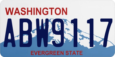 WA license plate ABW9117