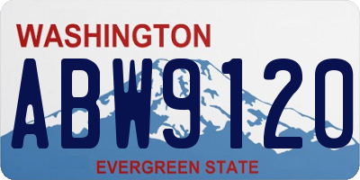 WA license plate ABW9120