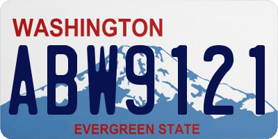 WA license plate ABW9121