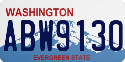 WA license plate ABW9130