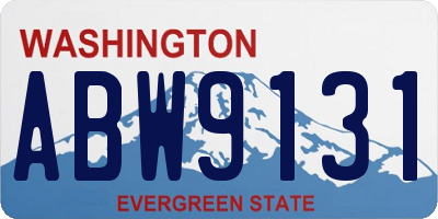 WA license plate ABW9131